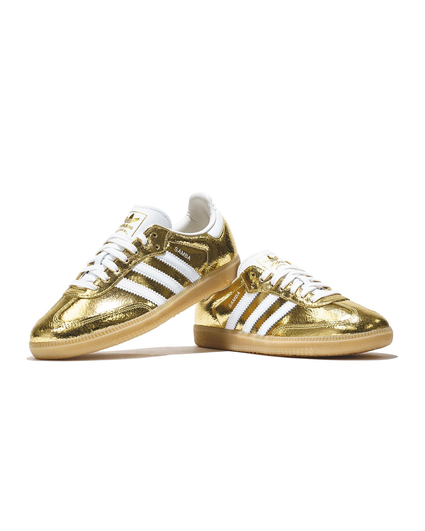 Adidas Women Samba OG Gold Metallic Cracked Leather KI5719