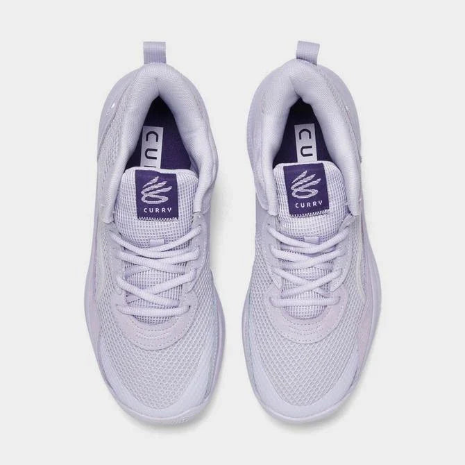 Big Kids' Under Amour Curry 3Z 24 Suede Basketball Shoes "Salt Purple"