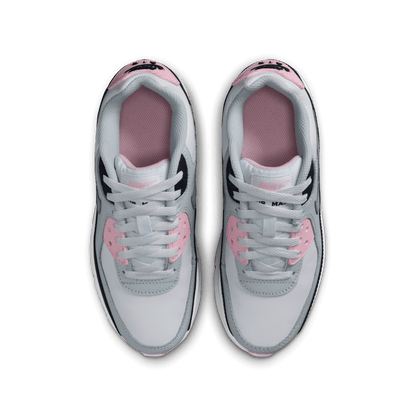 Big Kids' Nike Air Max 90 LTR "White Pink Foam Armory Navy Wolf Grey"