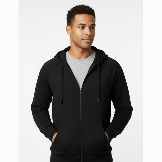 The Closet Inc Mens Fleece Zipper  Black