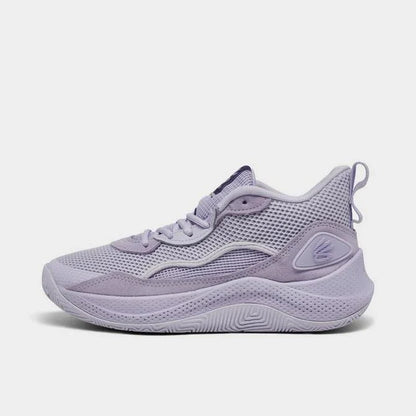 Big Kids' Under Amour Curry 3Z 24 Suede Basketball Shoes "Salt Purple"